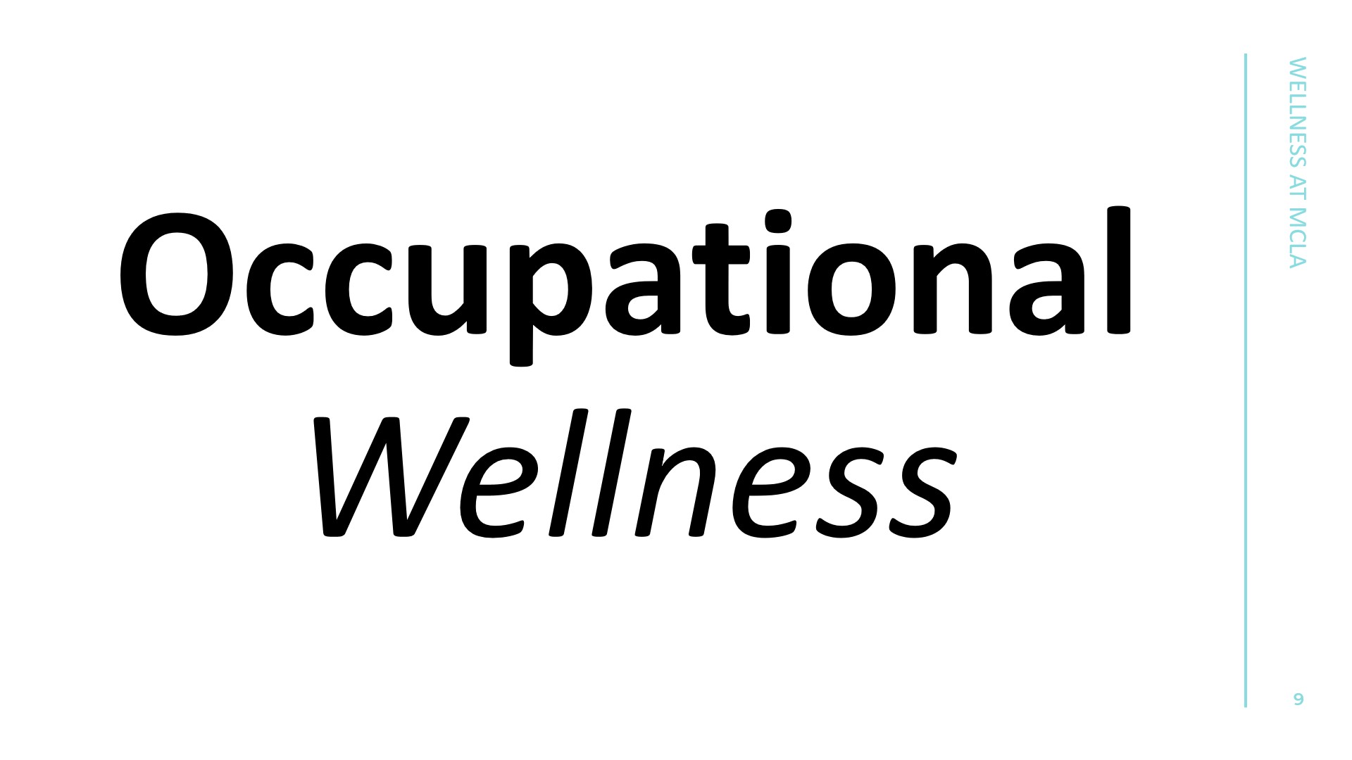 Occupational Wellness