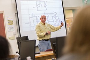 Professor teaching a class