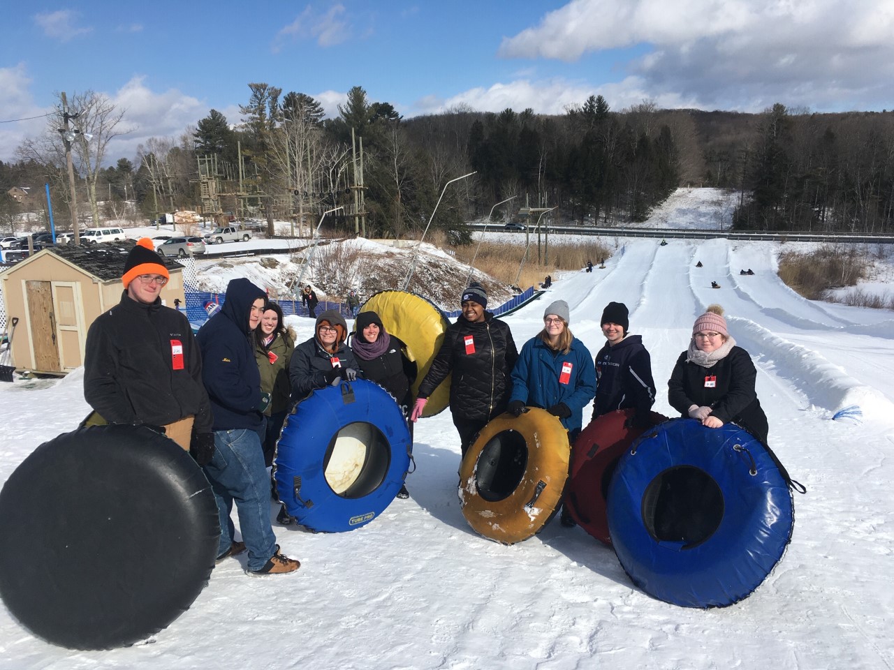 Mcla Students on a SAC tubing trip winter 2020.