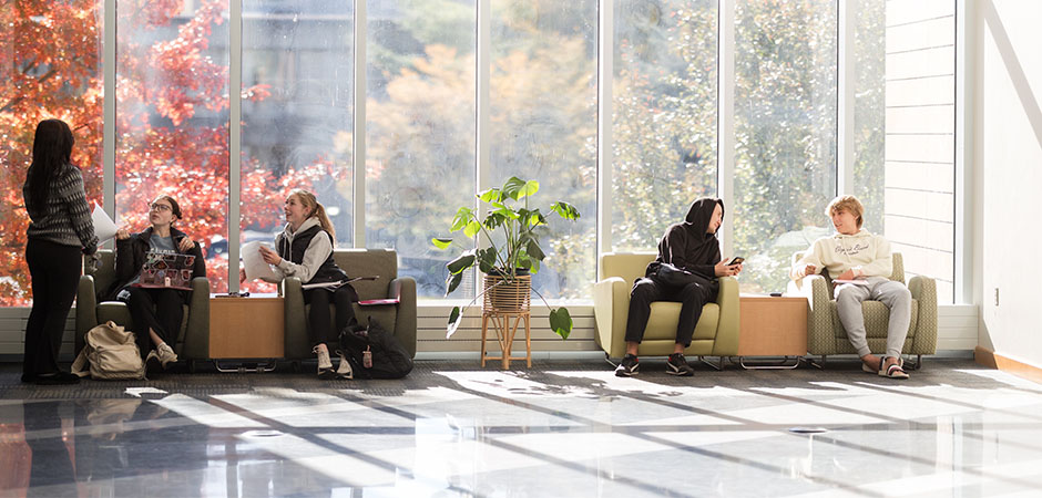 MCLA students in an open area