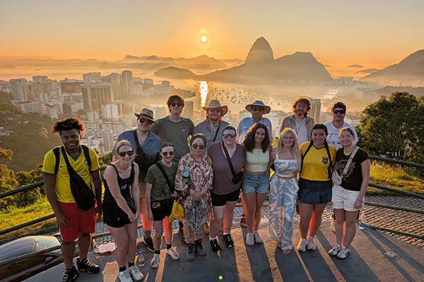 MCLA Travel Course students Brazil sunset