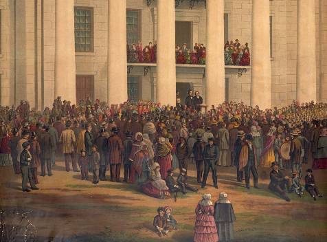 Painting of the inauguration of Jefferson Davis