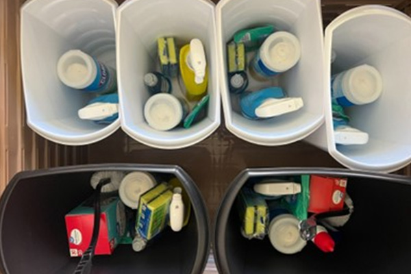 Containers with essential needs