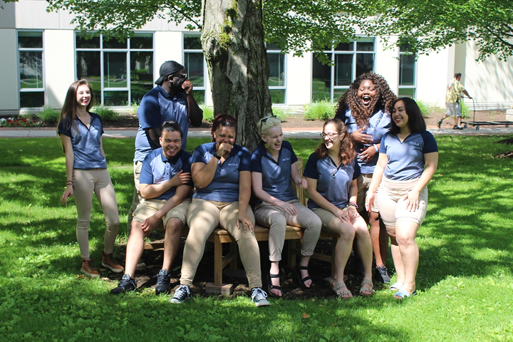 Students Gathered Around Tree