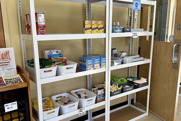 The Essential Needs Center shelves