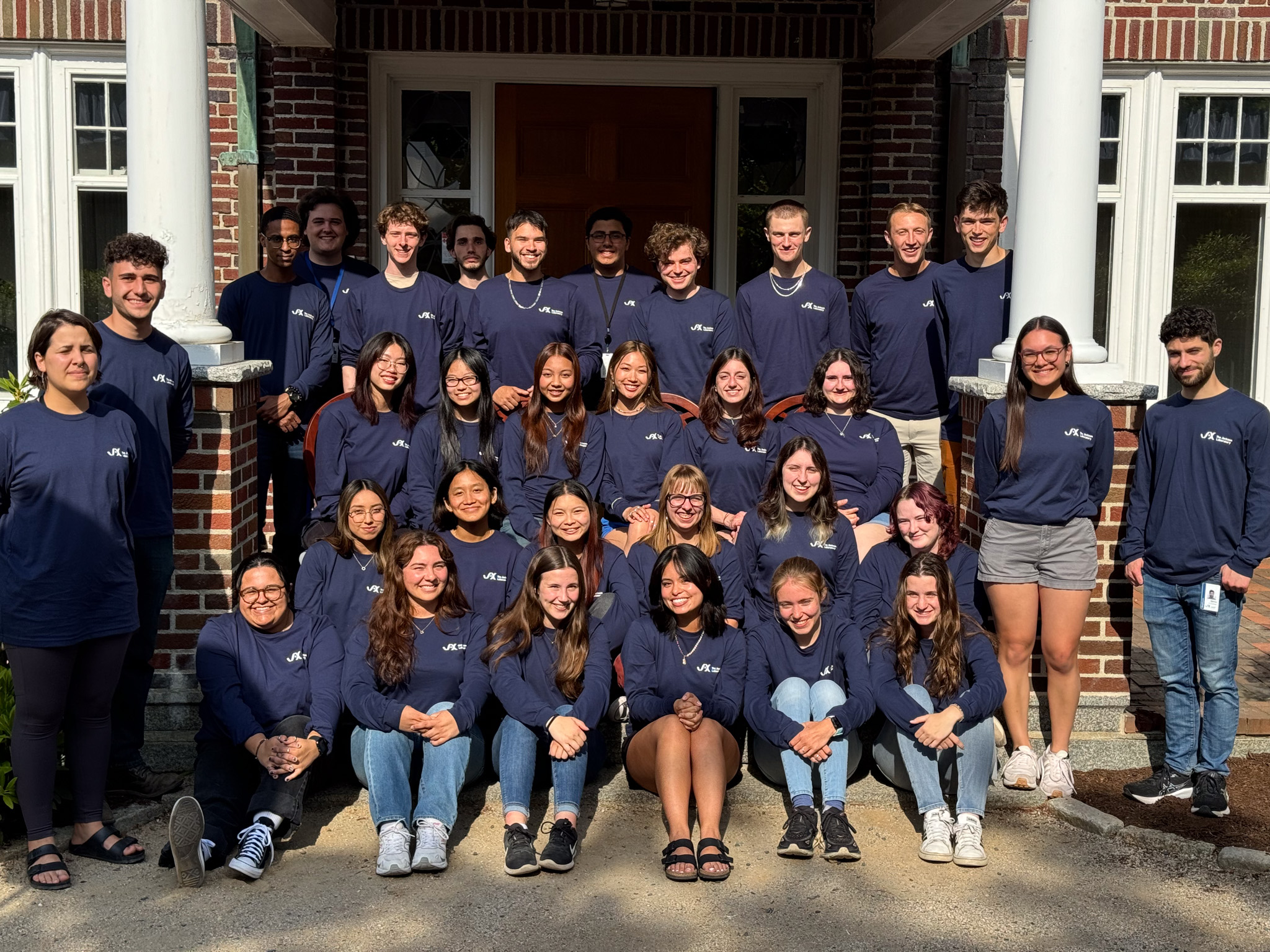 students in blue shirt