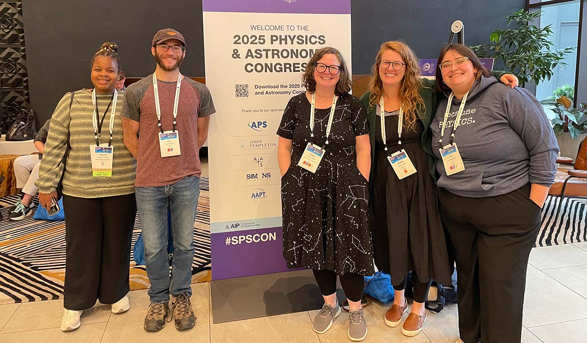 MCLA's Treyana Holiday and physic's colleagues