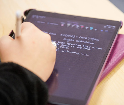 Notes being taken on a tablet